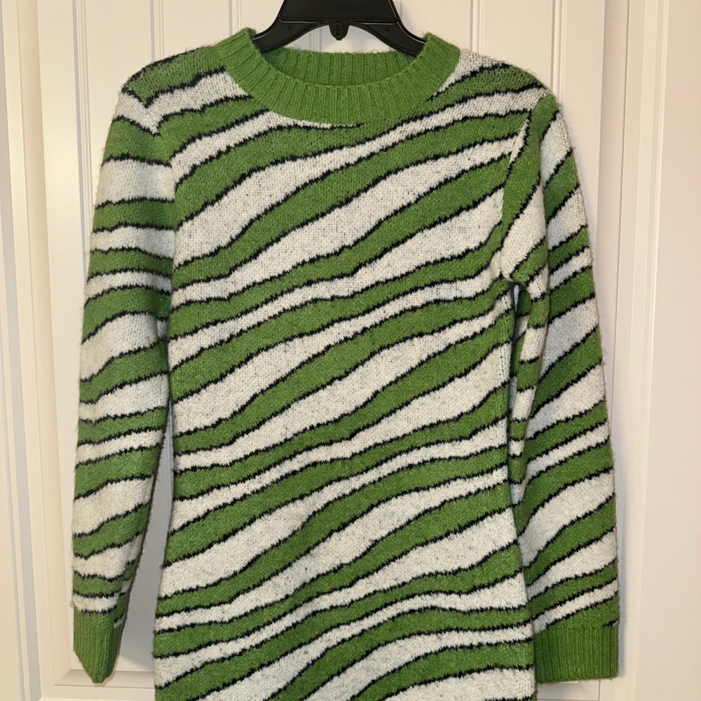 Nasty Gal Zebra Print Long Sleeve Sweater Dress